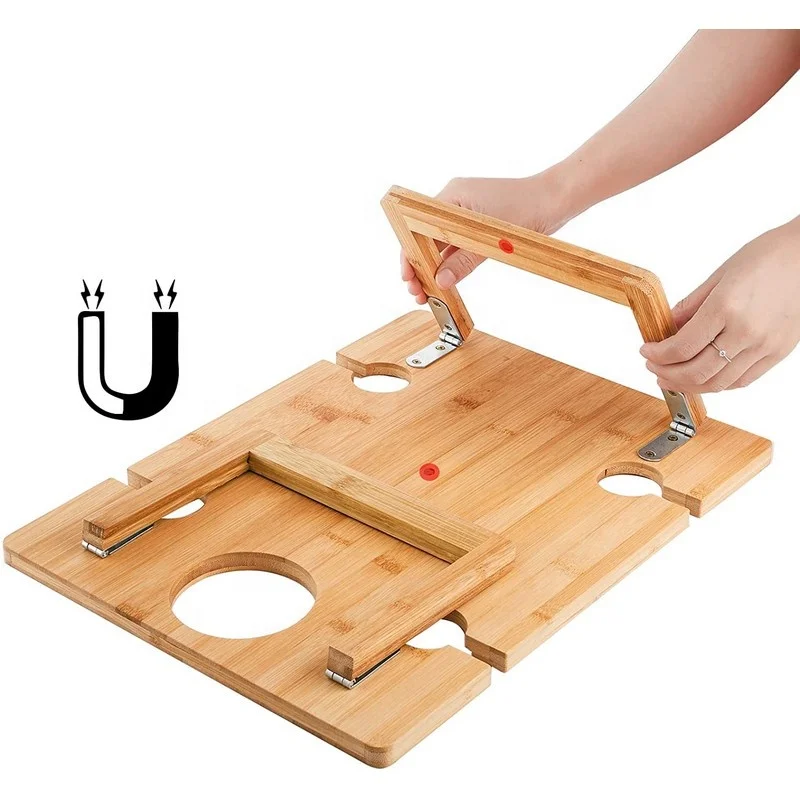 Foldable Champagne Picnic Snack Table Tray portable folding picnic table