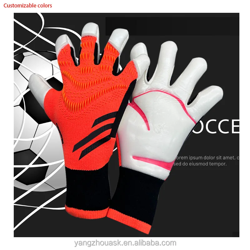 New Football Gatekeeper Gloves Mixed Fingers 4mm Latex Negative Cut Nylon Leather Material Outdoor Usage Goalkeeper Protection