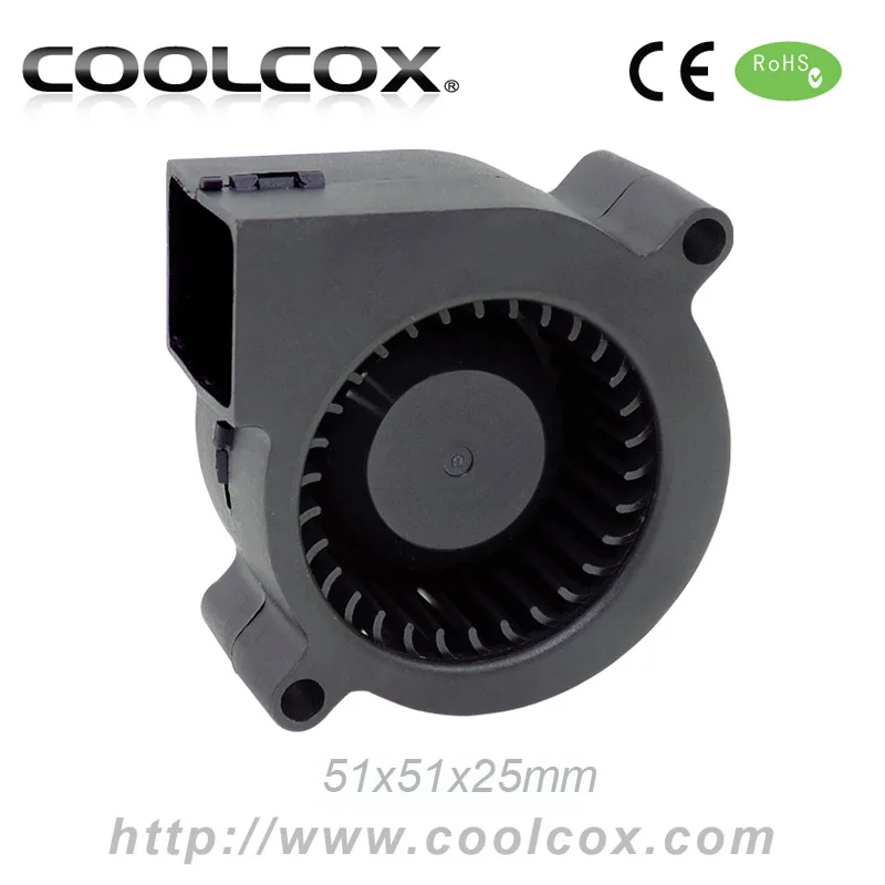 
CoolCox 5025 small blower fan,51x51x25mm mini turbo fan,5V/12V/24V,DC brushless electric fan blower,small centrifugal fan 