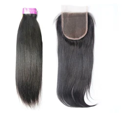 wholesale natural virgin closure and bundle human hair weave bundles with closure