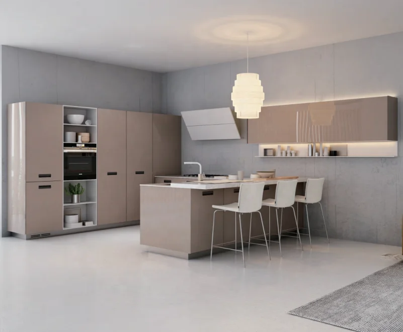 CBMMART Customized Solid Wood Kitchen Cabinet Carcase Marble Accessories Antique Classic Stone Box Style Knob Storage Surface