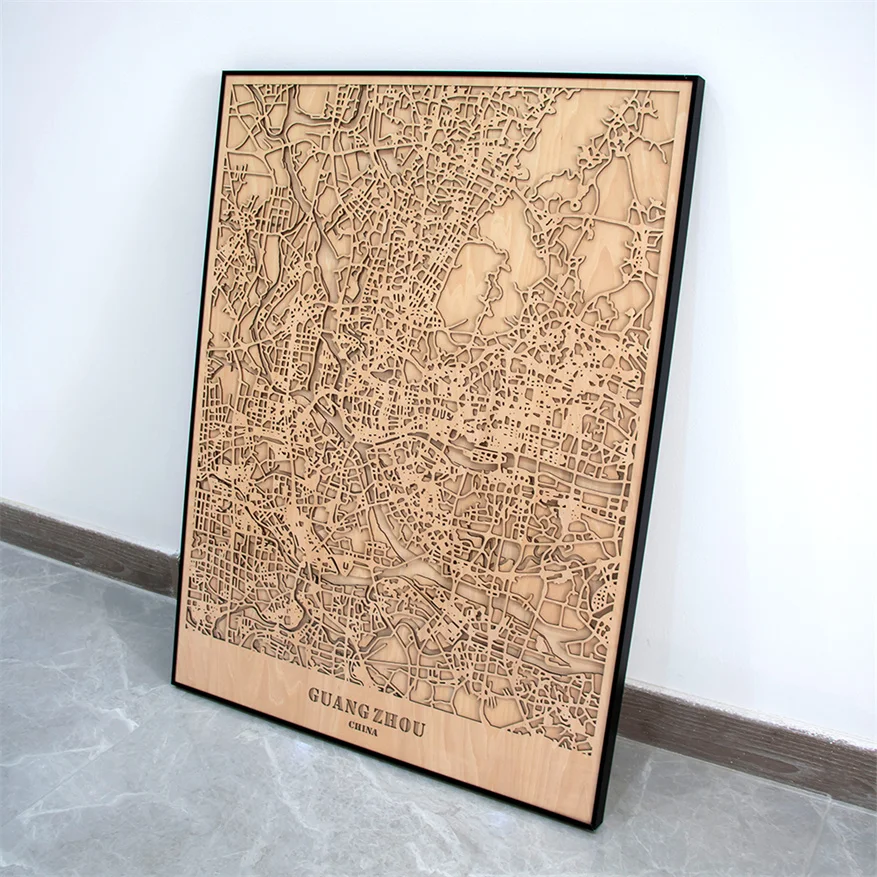 Chinese Style 3d City Street Home Living Room Decorative Gift Custom Exclusive World Map Ornaments