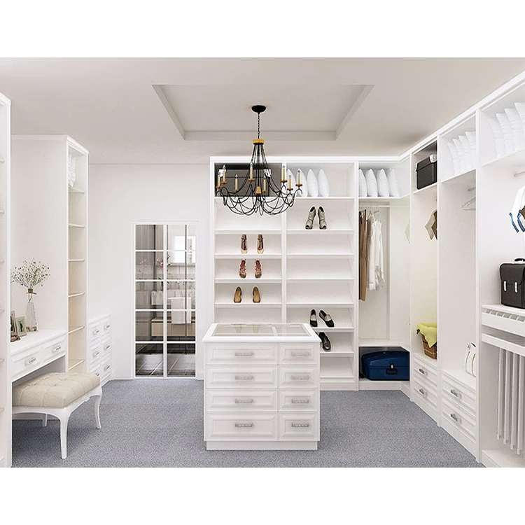 French style antique mdf wood cabinet almirah furniture design royal luxury white oak solid wooden bedroom wardrobe set