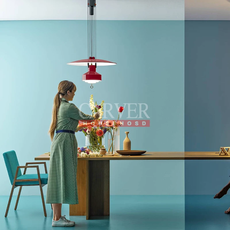 Red simple pendant lamp for dining room white reading lamp for bed room Green pendant light for Restaurant decor light