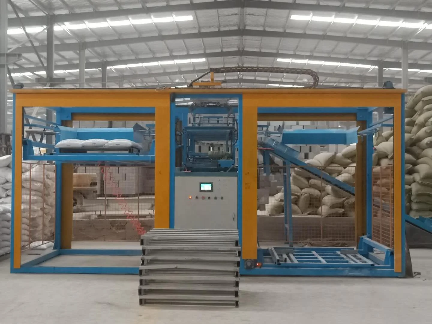 High Level Automatic Stacking Pallet Palletizing Robot Bag Palletizer Machine For Cements Fertilizers Rice Flour