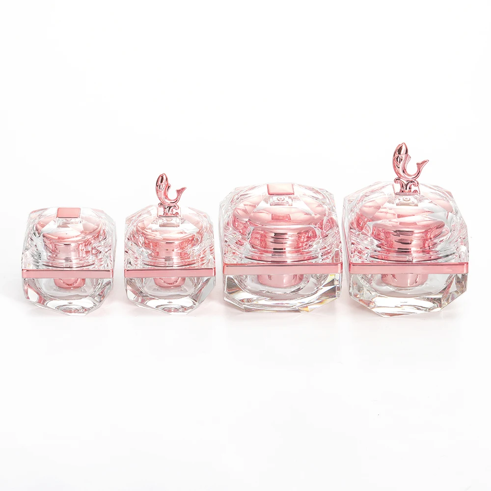 
 1 унция, квадратная Акриловая банка для косметических кремов с крышкой для рыбы, прозрачный необходимый контейнер 10 мл, 30 мл  