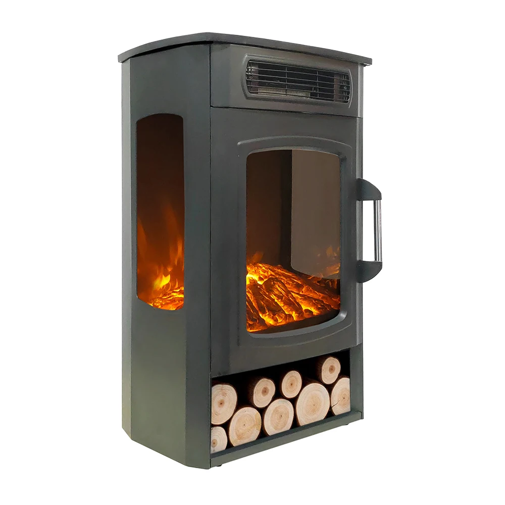 modern hot sale portable cheap freestanding indoor free standing electric fireplace with 3d LED decor log flame