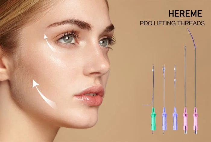 Double Needle Pdo Pcl Plla Thread Nose L Blunt Multi L Fish Bone L/W Blunt Molding Cog Pcl Mesh Thread for Facial Body Lifting