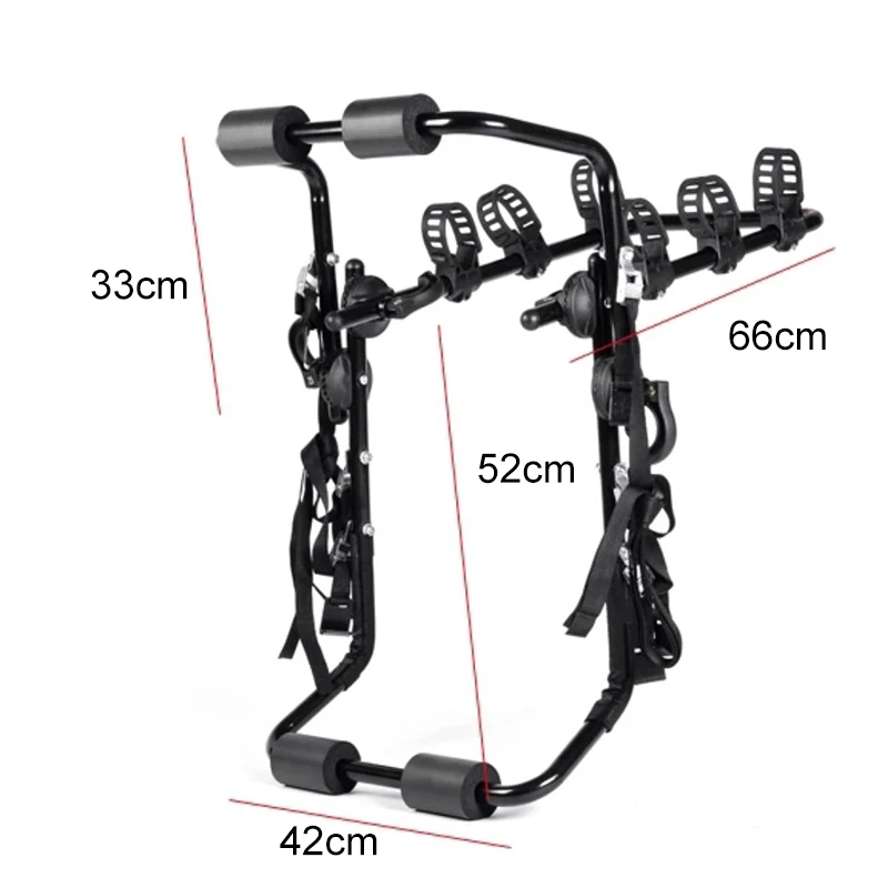 Bike Racks Rear Trunk Boot Mount 3 Carrier Car Rack Portable 3 Trunk Mount Hatchback SUV or Car Sport