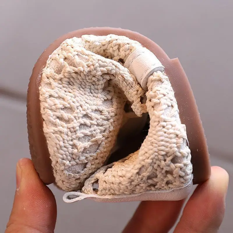 Тканые Сандалии корейская мода детская дышащая мягкая подошва кружевная обувь для принцессы на осень