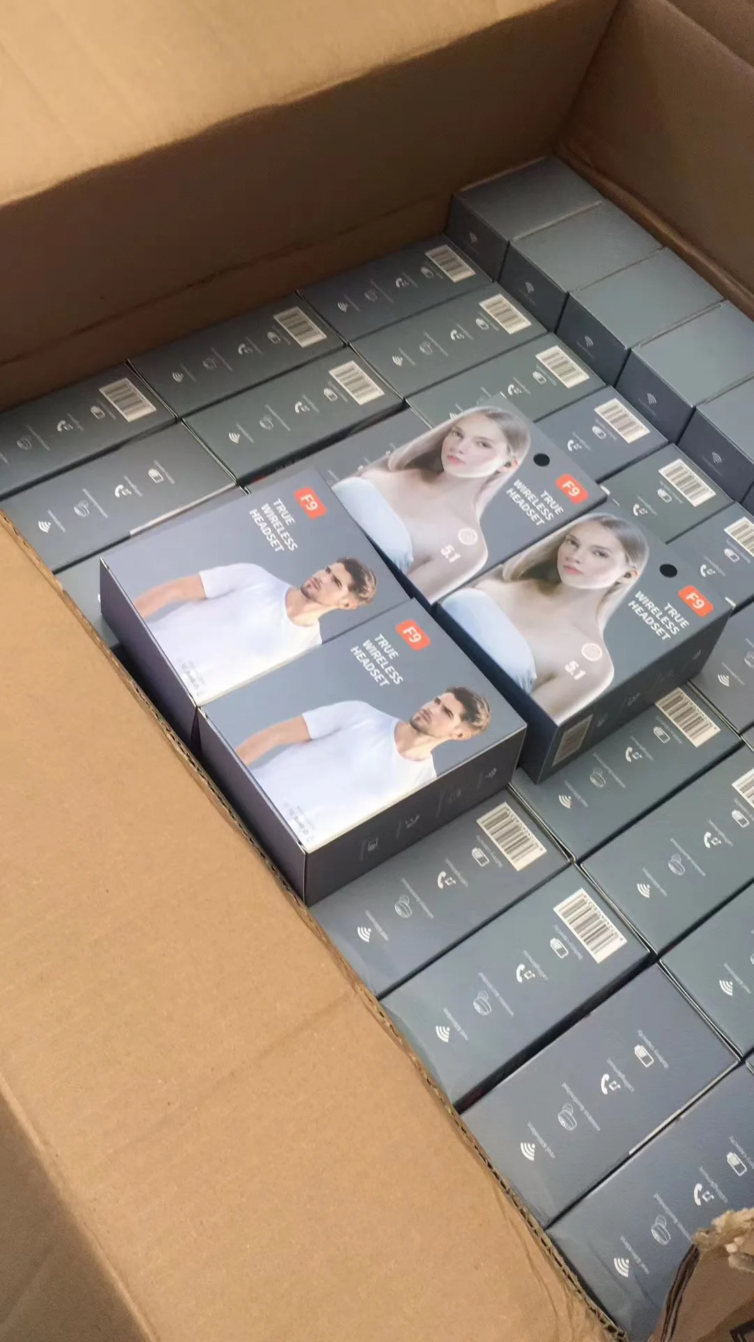 Hot selling MSDS CE sport wireless earbuds with power bank battery display single-ear F9 Earphone & Headphone