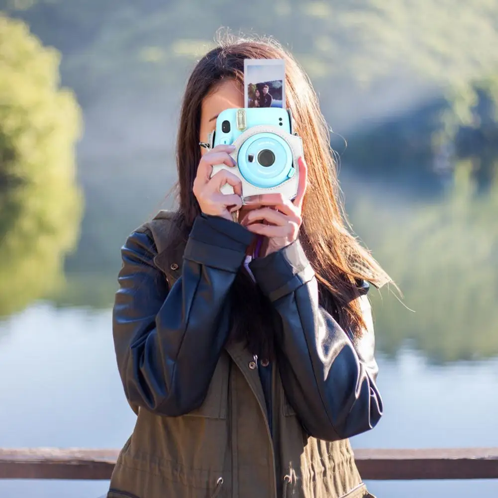  Для Fujifilm Instax Mini 11 Camera PU кожаная сумка для чехол с плечевым ремнем защитный