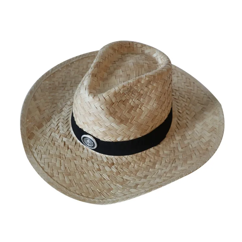 
Cheap promotion summer sun palm straw cowboy hat 