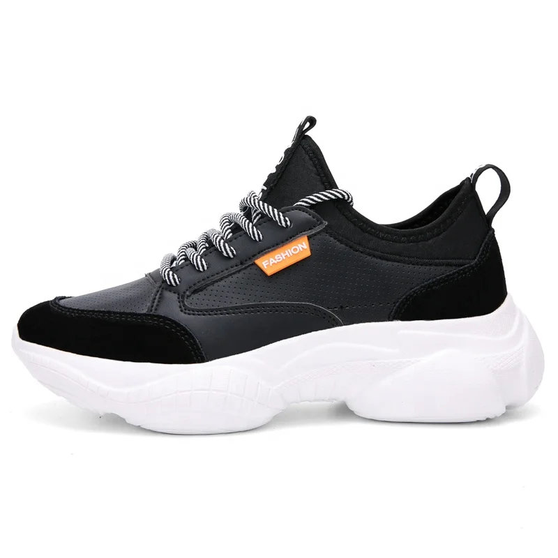 
Retro Splicing Platform Shoes Classic White Sneaker With Comfortable Memory Foam Sole For Outdoor Sport 