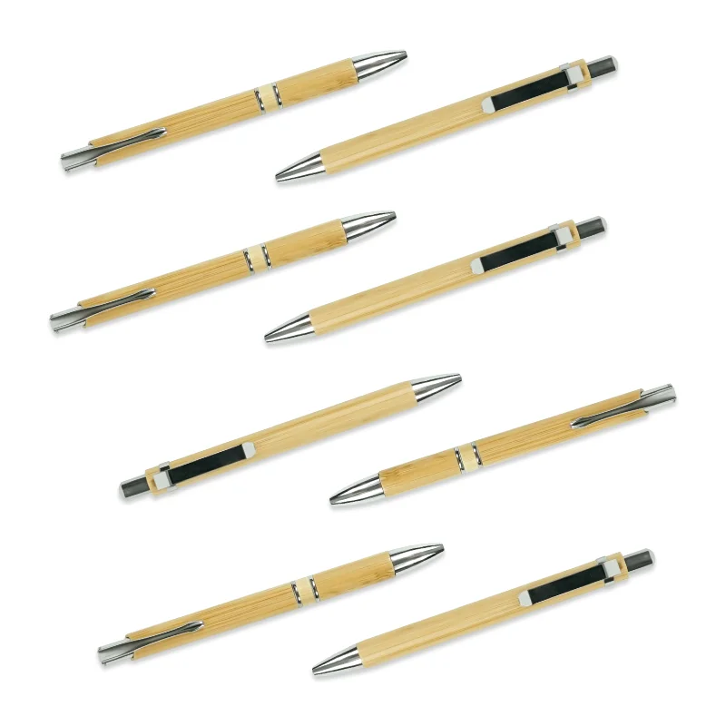 Custom Eco Friendly High Quality Bamboo Wood Cheap Price Ballpoint Pen Custom Laser Engraved Logo Bamboo Pens