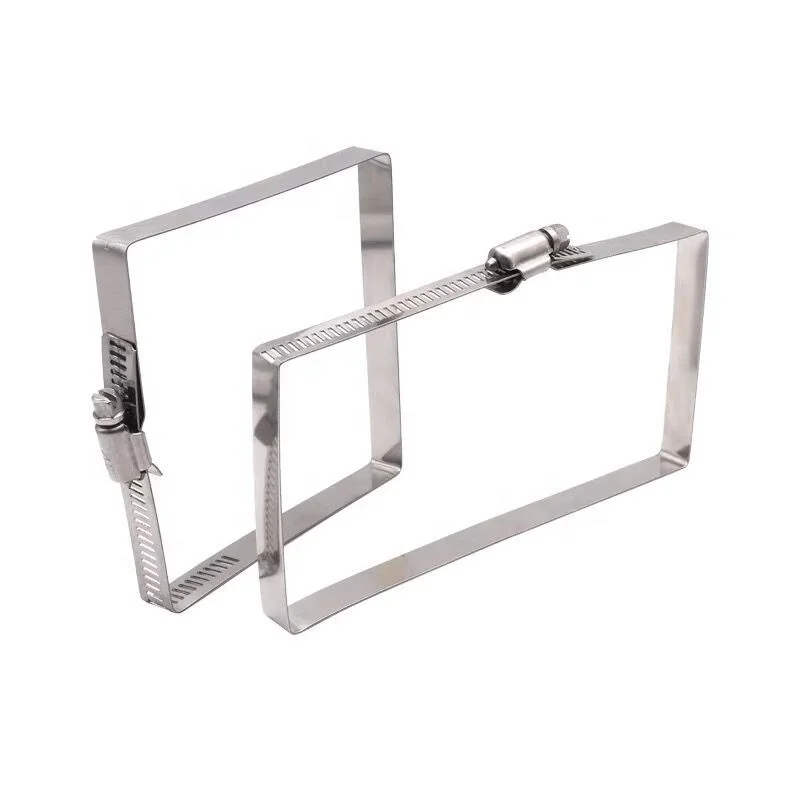 Stainless Steel Square Tube Clamp Bridge Hoop Pipe Clamps Rectangular American Type Hose Clips Tension Band Hose Clamp For Tube