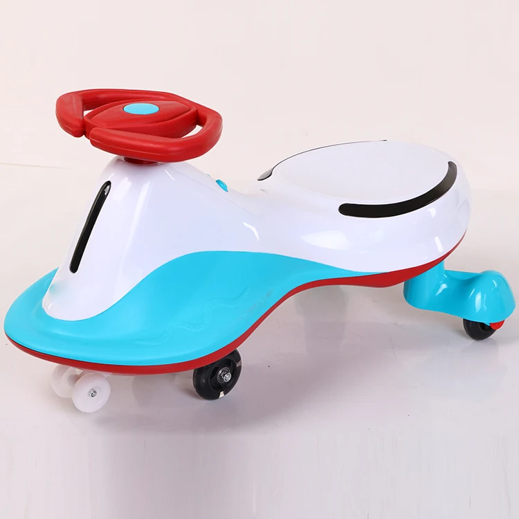 Approval Kids Twist Car / Ride on Toys Cheap Baby Swing Car Children Swing /PP Plastic Mute Silicon Wheels Blue Yellow Pink