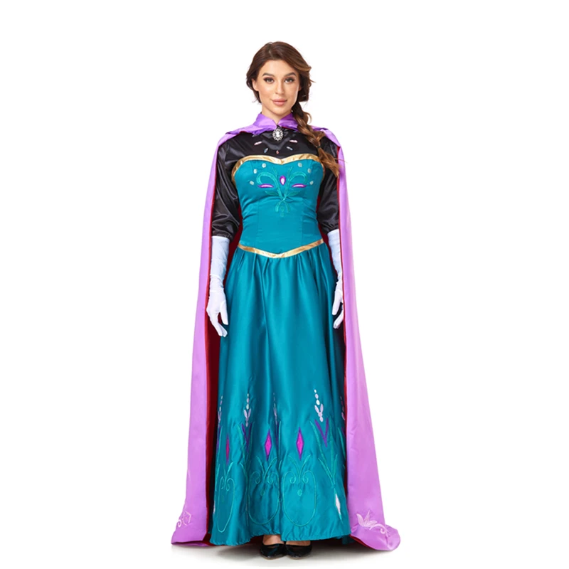 Classic Halloween Cosplay Party Dress Up Princess Anna  Movie Costumes cosplay adult Dress