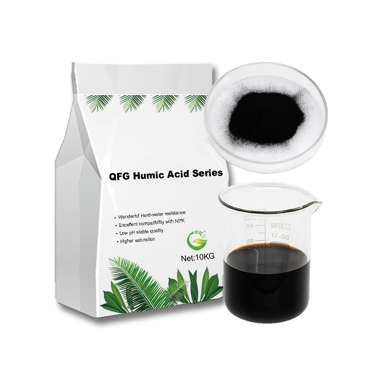 100% Water Soluble Biostimulants Organic Fertilizer Potassum Humate Humic Acid