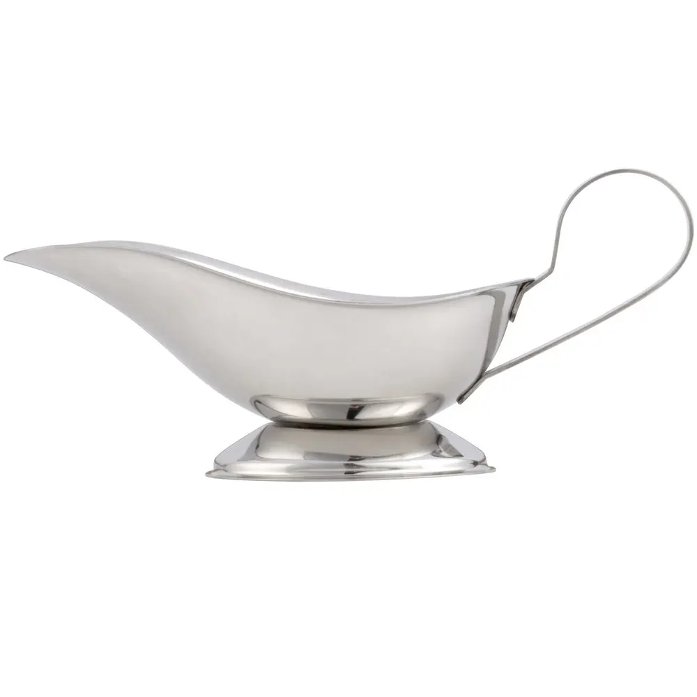 Gravy Boat- Stainless Steel Footed Gravy Boat