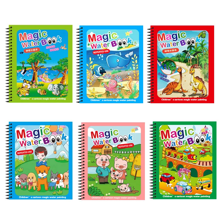 Wholesale Factory Price Custom  Magic Doodle Book Reusable Water Drawing Book kids painting toys For Children
