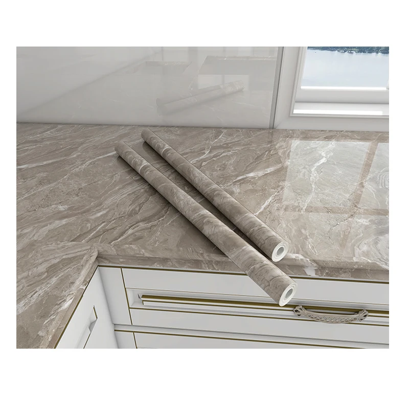 3D Marble tile  wallpaper pvc decorative film self adhesive lows contact paper self adhesive wallpaper for home decor