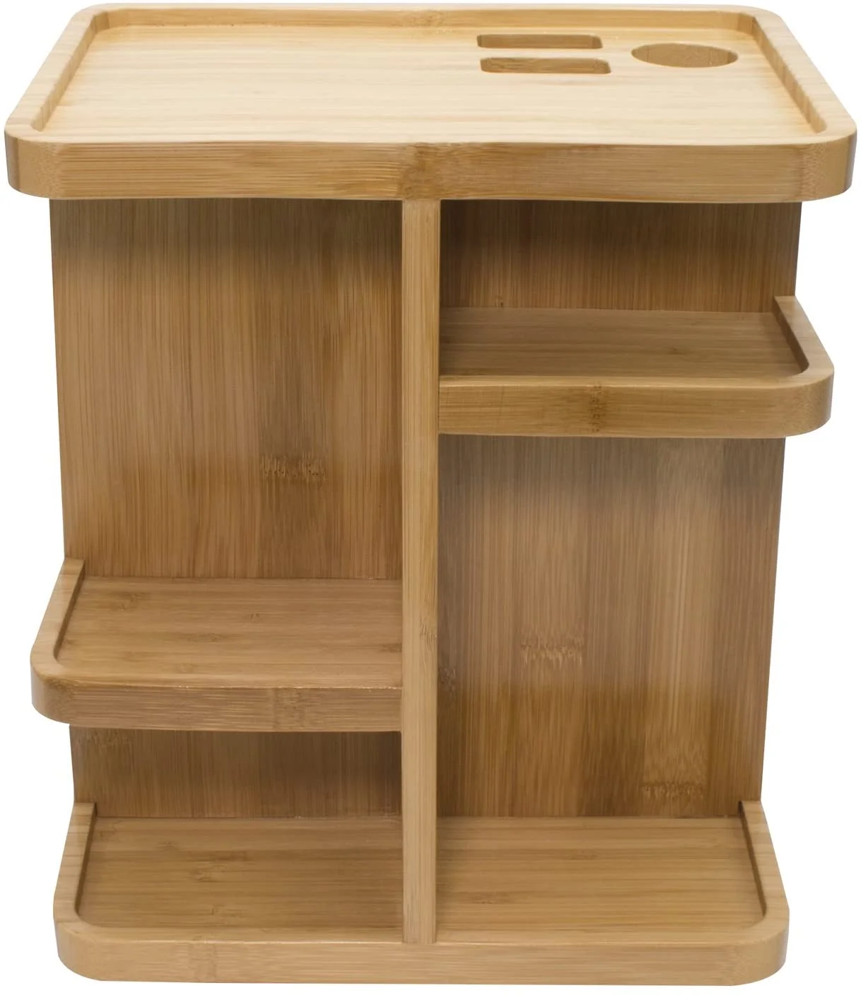 Natural Bamboo Cosmetic Storage Holder Rotating Makeup Organizer Customized