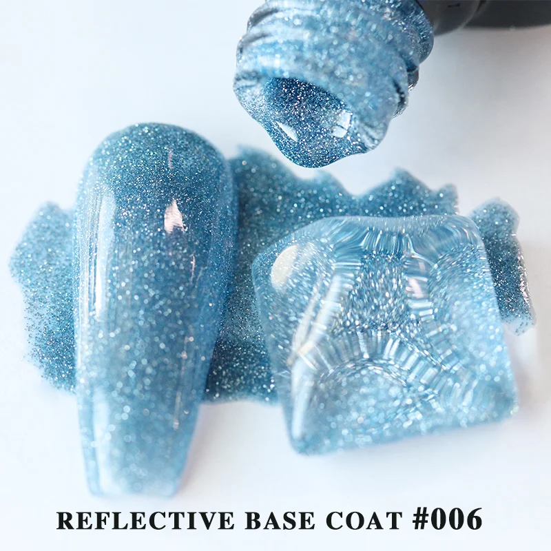 QM New Product Shimmer Base Camouflage Disco Glitter Gel Nail Polish Custom Label 12 Colors Reflective Base Coat