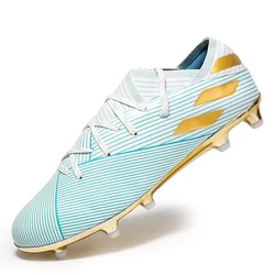 Factory outlet spike football shoes men sports shoes high top football shoes gold soccer boots goods in stock