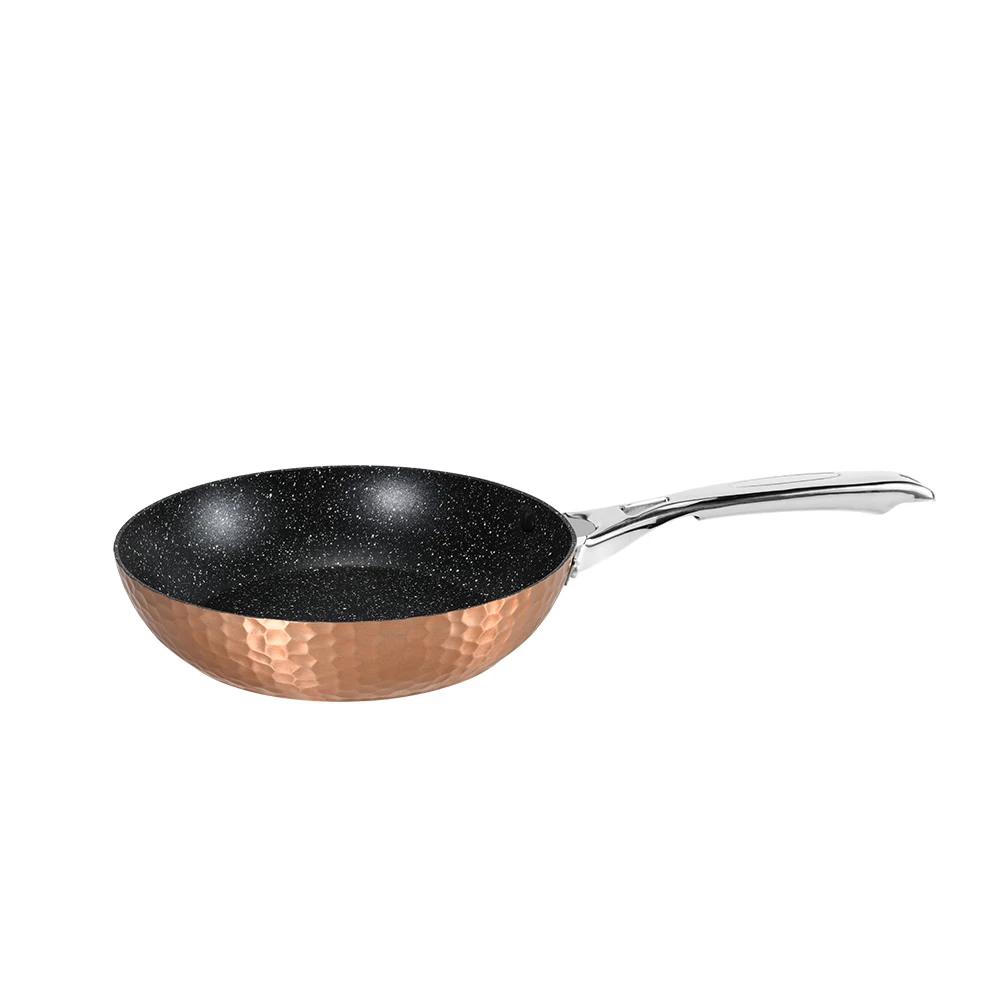 2021 latest high-quality copper-colored cooking pot aluminum cookware set aluminum pot set non stick pan
