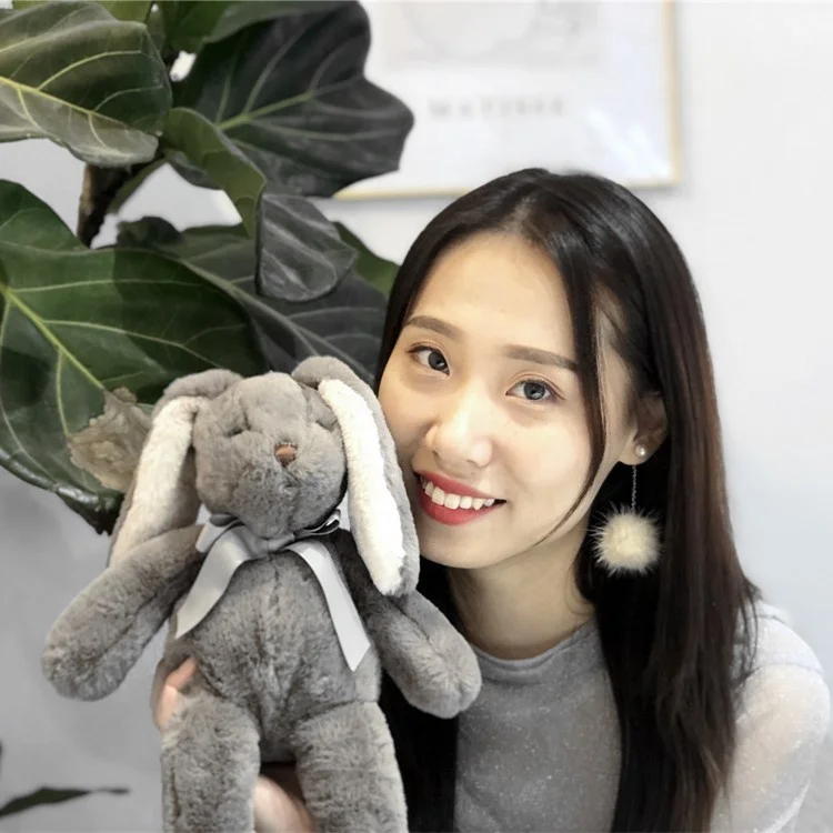 45cm Gray beige easter bunny rabbit soft stuffed baby plush toy