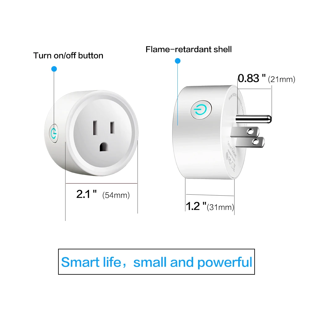 
2022 New Convenient WIFI Smart Plug US Plug Smart Timing Socket Wireless Outlet control function plug for Smart Home Automation 