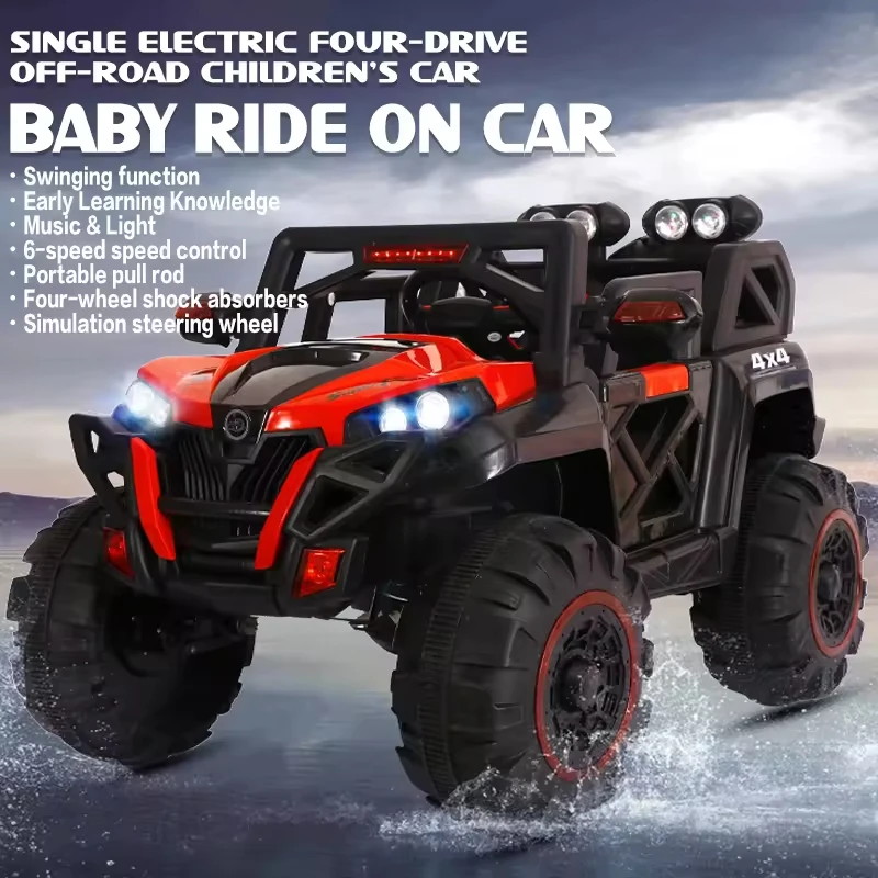 High quality 12V Big 4 Wheel simulation remote control toddler new model toy ride on car light music for children