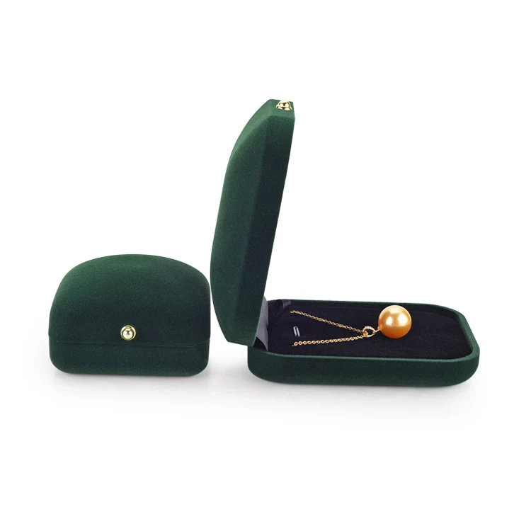 Factory wholesale atrovirens pearl necklace box velvet luxury  jewelry box
