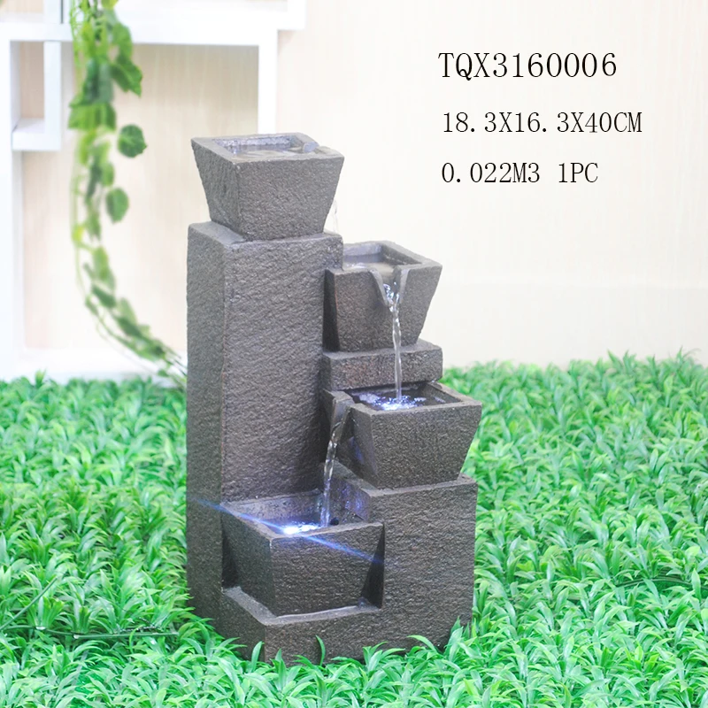 Handmade Polyresin Angel Baby Waterfall Fountain