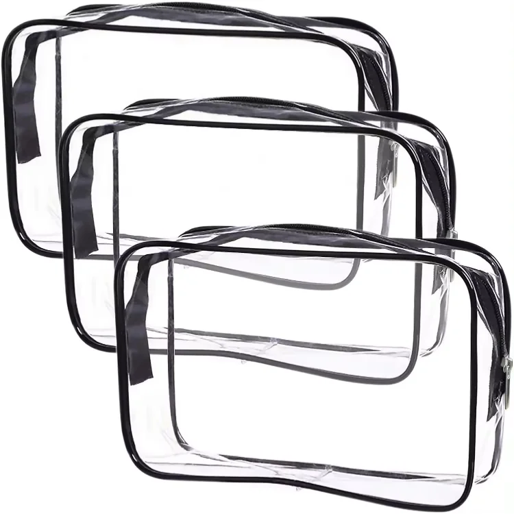 Transparent Skincare Storage Waterproof Pvc 0.3 Mm Business Travel Toiletries Gift Makeup Bag