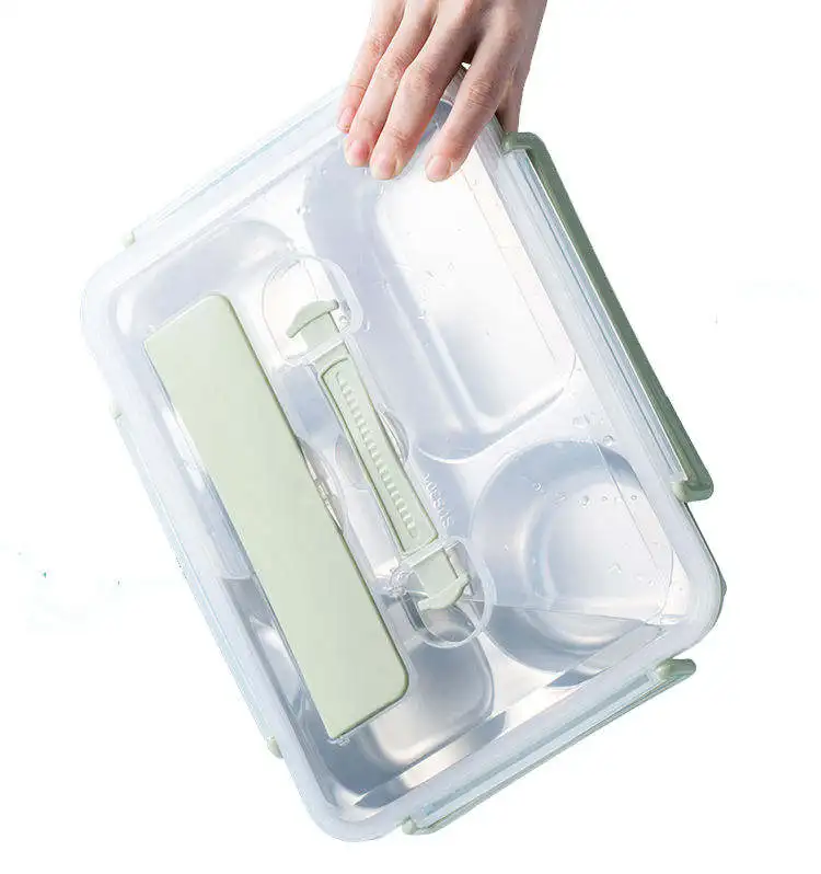 Yongfa Bento Box Lunch Box Not 3 Compartment Divided Plate Dish Set Stainless Steel BPA Free Eco-friendly 4 Compartment Modern