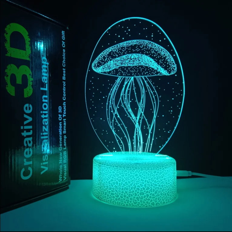Customized 7-Color Gradual Changing LED Touch Switch USB Table Lamp Modern Jellyfish Illusion Night Bedroom Hotel 5V Electric