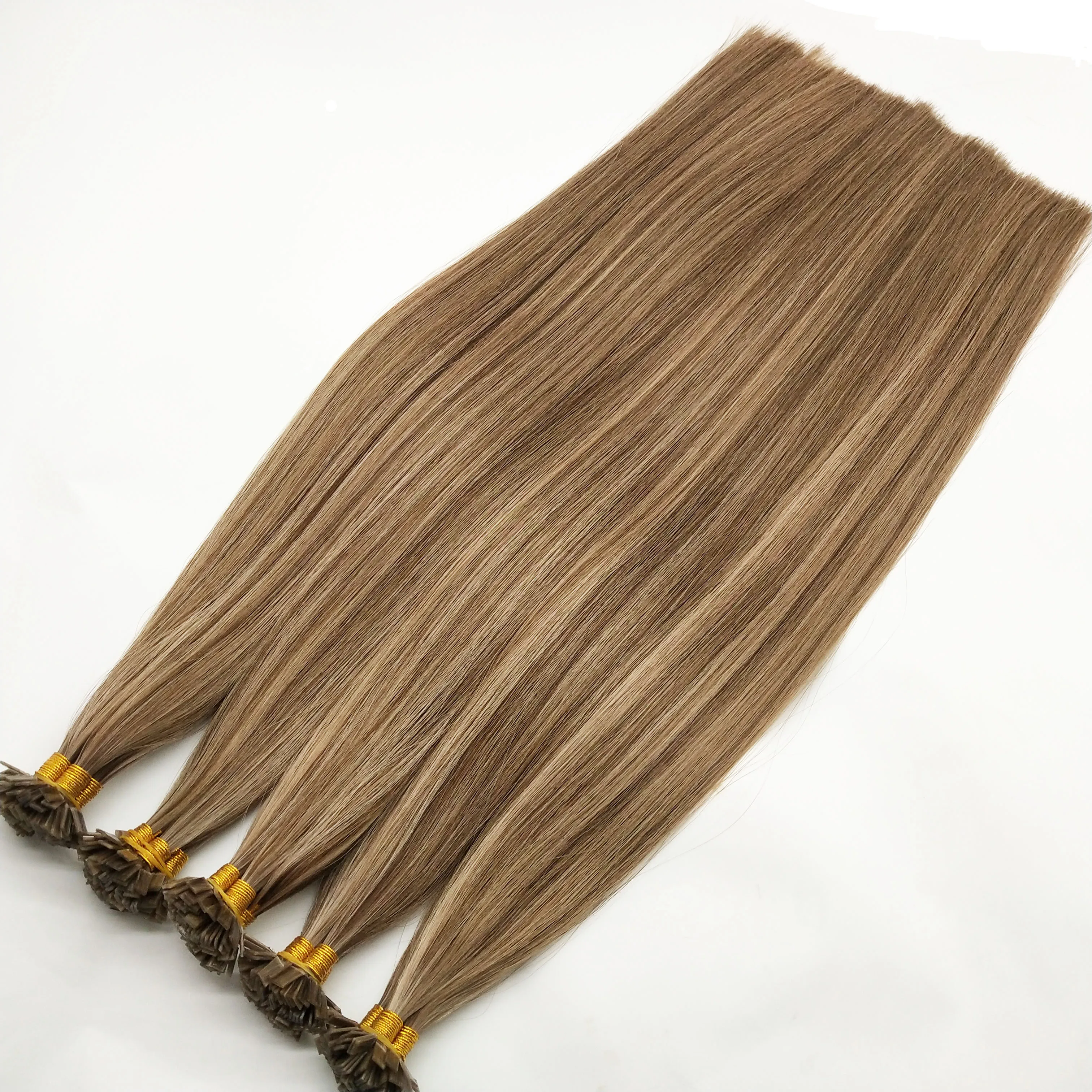 Italian Keratin Glue Hair Russian Double Drawn Human Hair Extensions Keratin Bonds K tip Flat tip Extensions