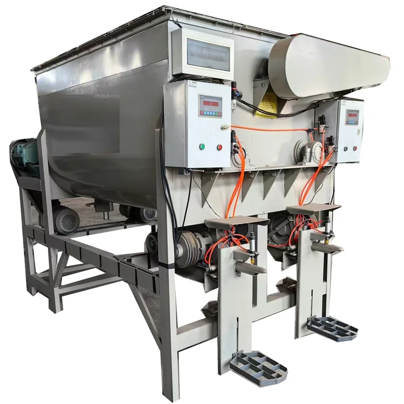 Automatic dry powder mortar mixing machine with double spiral non gravity mixing method for natural mixing of raw materials
