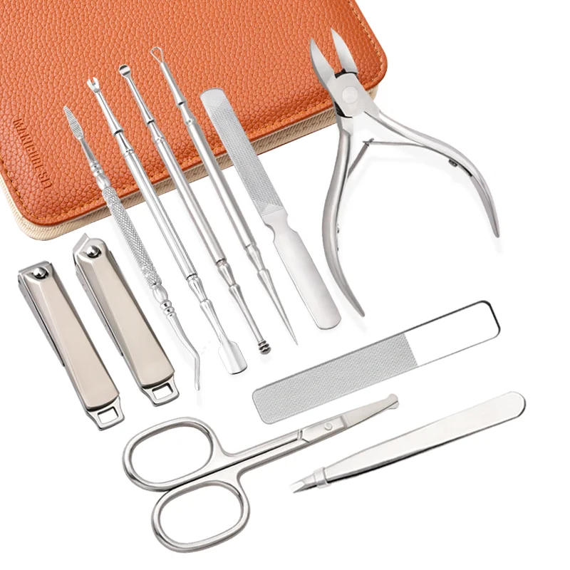Nail clipper set 11Pcs Manucure Kit CT-KI-KO Nail Tools Stainless Steel Portable Manicure Pedicure Set Professional Grooming Kit