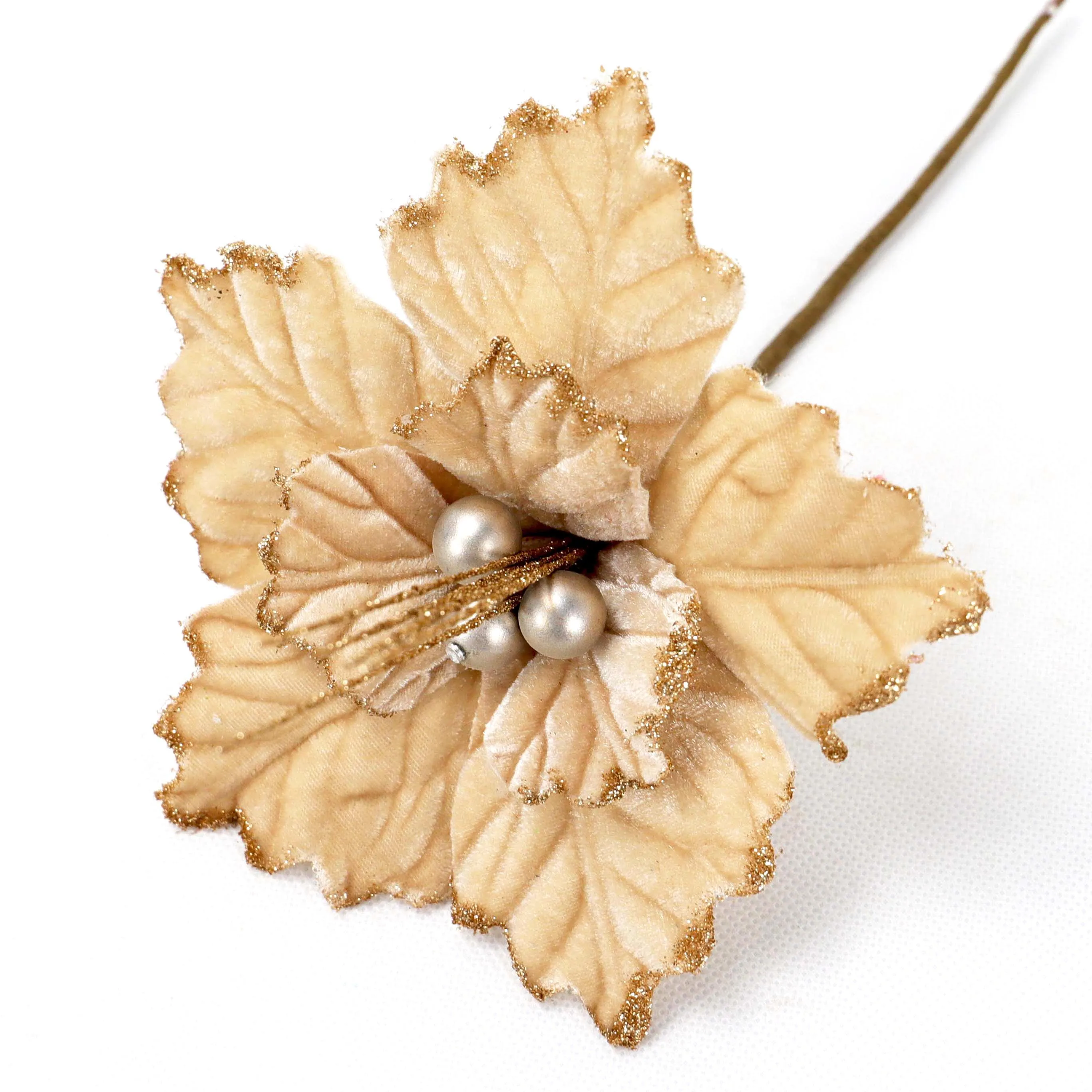 Wholesale Artificial Flower Christmas Decorative Floral Xmas Wreath Garland Accessories Handcrafting Poinsettia