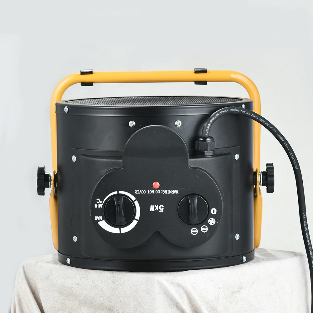 Industrial 2.5KW 5KW Fan Heater Round Heater Room Portable Heaters with Handle