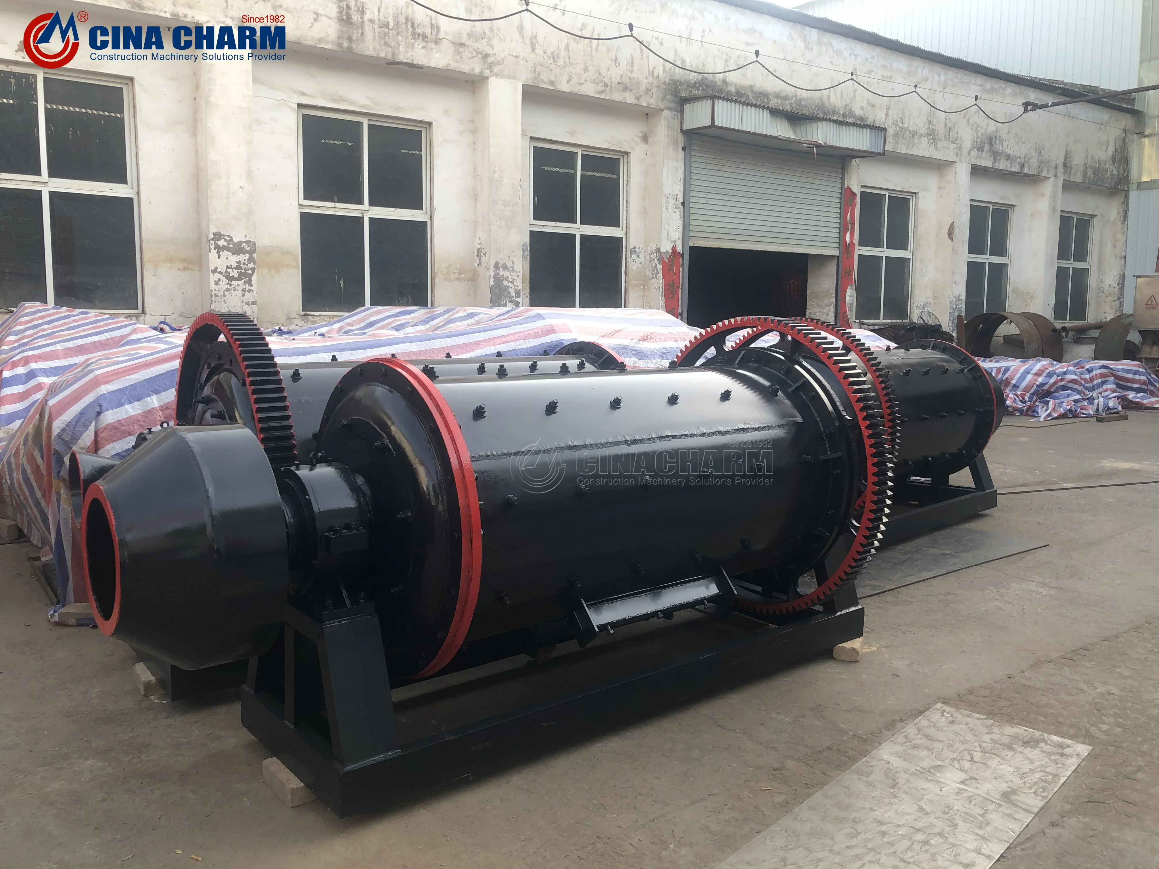 Hot selling Diesel ball mill bauxite batch grinding belt drive ball mill grinding machine