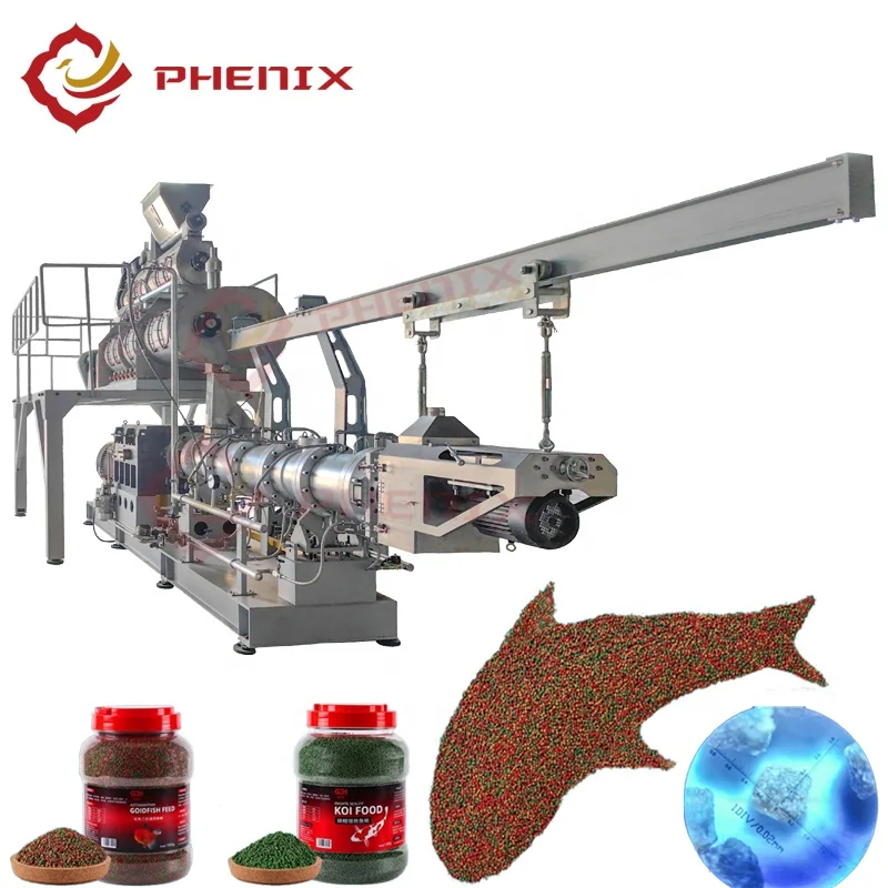 steam heating extruder for Ornamental Farm Catfish Carps Shrimp crab Fish Feed Production Line Floating Food Pellet machine