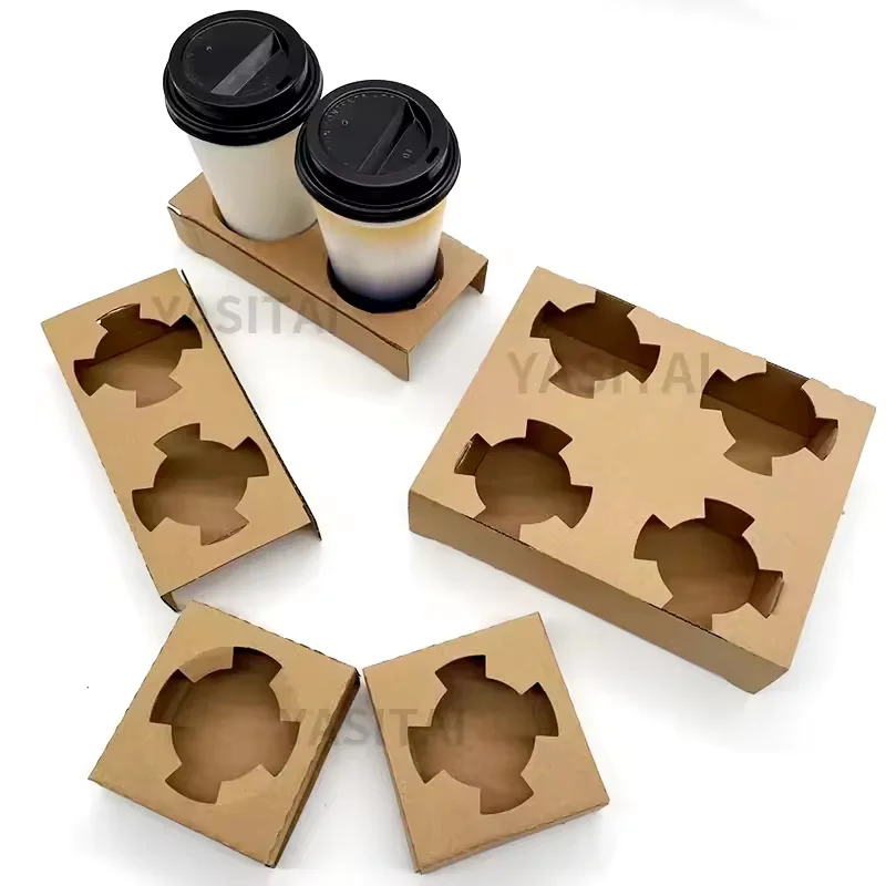 2 or 4 cup holder  Disposable Paper Coffee Cup Holder use for drinks holder