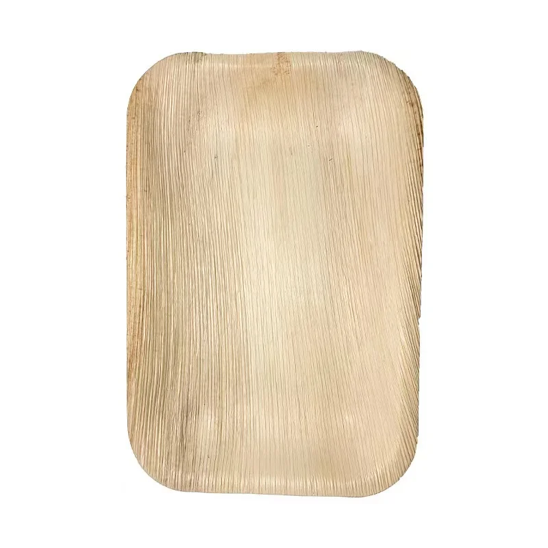 Eco Friendly Biodegradable dinner plate 10 Inch Square Palm Leaf Plates Disposable palm leaf square plates