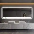 Waterproof Defogger Illuminated Mirror Large Rectangle Smart Touch Switch Bathroom Mirror with LED