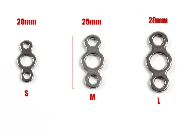 Ocean Jigging Fishing Hook Connector Solid Stainless Steel Three Holes Ring Fishing Accessories