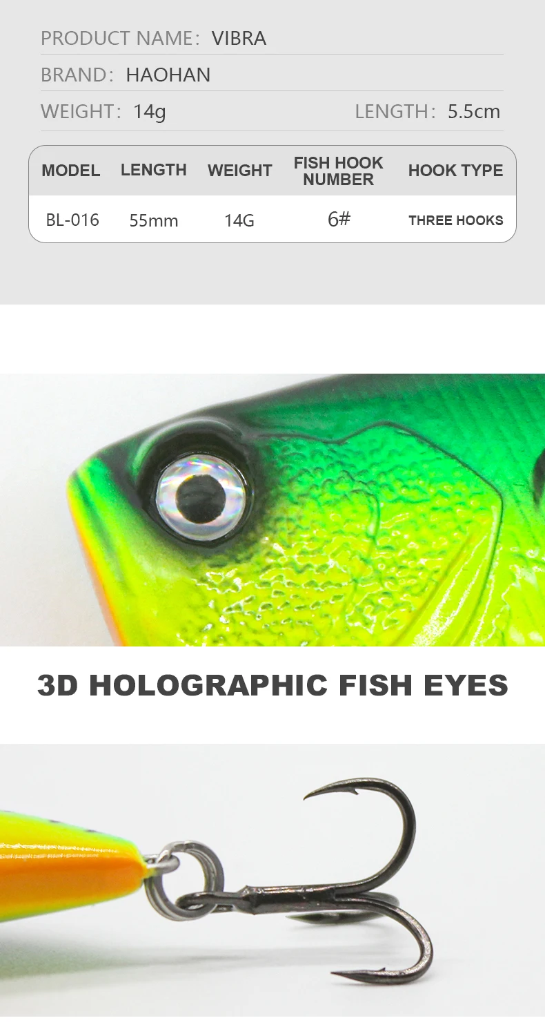 FACTORY WHOLESALE VIB LURE  FASTER SINKER 14g NOISY LURE BUILT IN BEADS VIB FISHING LURE VIB